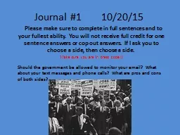 Journal #1        10/20/15
