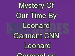 In Search Of Deep Throat The Greatest Political Mystery Of Our Time By Leonard Garment