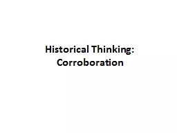 Historical Thinking: Corroboration