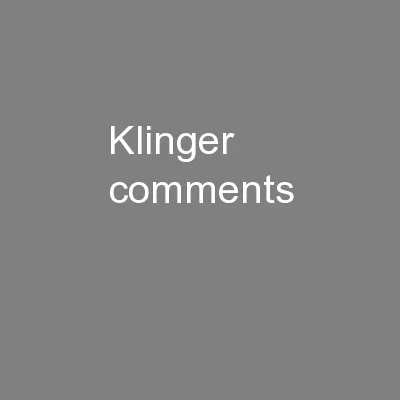 Klinger comments
