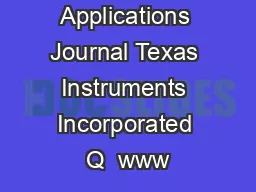 Analog Applications Journal Texas Instruments Incorporated Q  www