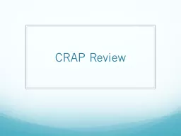 CRAP Review