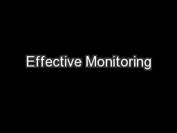 Effective Monitoring