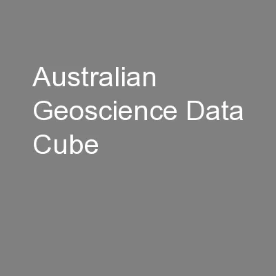 Australian Geoscience Data Cube
