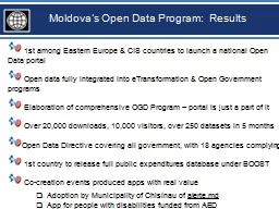Moldova’s Open Data Program:  Results