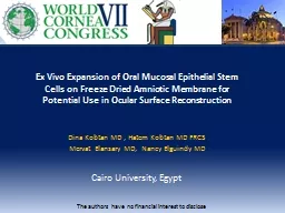 Ex Vivo Expansion of Oral Mucosal Epithelial Stem Cells on