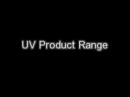 UV Product Range