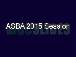 ASBA 2015 Session