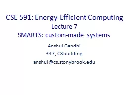 CSE 591: Energy-Efficient Computing