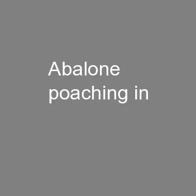Abalone poaching in