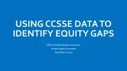 Using CCSSE Data to