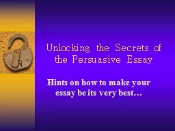 Unlocking the Secrets of the Persuasive Essay
