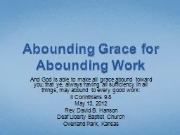 Abounding Grace for Abounding Work
