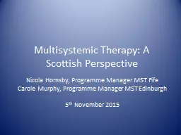 Multisystemic Therapy: A Scottish Perspective
