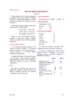 July   Nutrition Section DIET IN INDIAN DIABETICS Sharma R