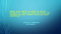 EXPERT GROUP MEETING ON IMPROVING TRANSIT COOPERATION, TRAD