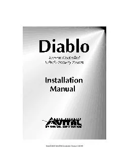 Diablo AMX A  Installation Manual   Table of Contents Required Installation ool