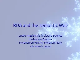 RDA and the semantic Web