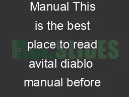 AVITAL DIABLO  MANUAL Did you searching for Avital Diablo  Manual This is the best place