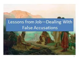 Lessons from Job—Dealing With False Accusations
