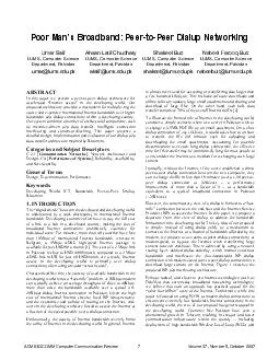 ACM SIGCOMM Computer Communication Review Volume  Number  October  brP