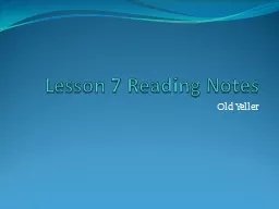 Lesson 7 Reading Notes
