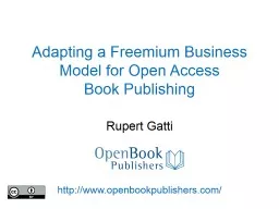 Adapting a Freemium Business Model for Open Access