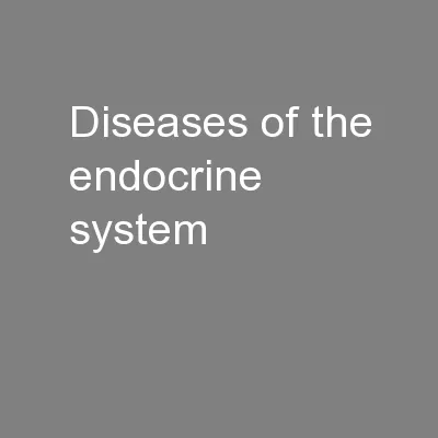 Diseases of the endocrine system