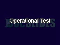 Operational Test