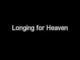 Longing for Heaven