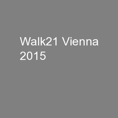Walk21 Vienna 2015