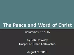 The Peace and Word of Christ