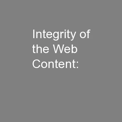 Integrity of the Web Content: