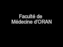 Faculté de Médecine d’ORAN