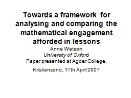 Towards a framework for analysing and comparing the mathema
