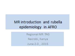 MR introduction and rubella epidemiology in AFRO