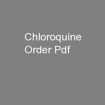 Chloroquine Order Pdf
