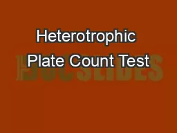 Heterotrophic Plate Count Test