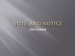 Note and Notice