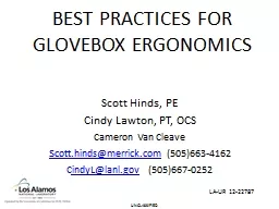 BEST PRACTICES FOR GLOVEBOX ERGONOMICS