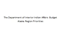 The Department of Interior Indian Affairs Budget