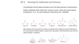 Naming the Aldehydes and Ketones
