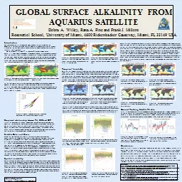 GLOBAL SURFACE ALKALINITY FROM AQUARIUS SATELLITE