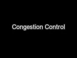 Congestion Control