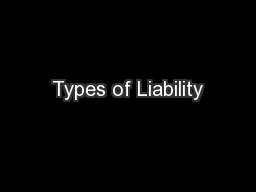 Types of Liability