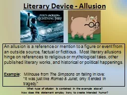Literary Device - Allusion