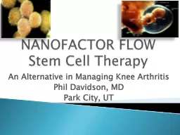 NANOFACTOR FLOW Stem Cell Therapy