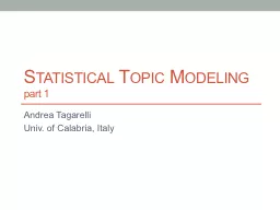 Statistical Topic Modeling