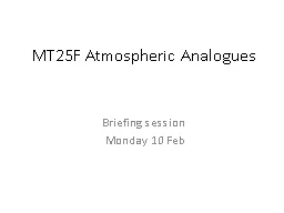 MT25F Atmospheric Analogues