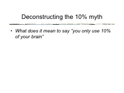 Deconstructing the 10% myth